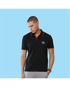 Greys&Blues Jacq Polo T-Shirt-Black with Red